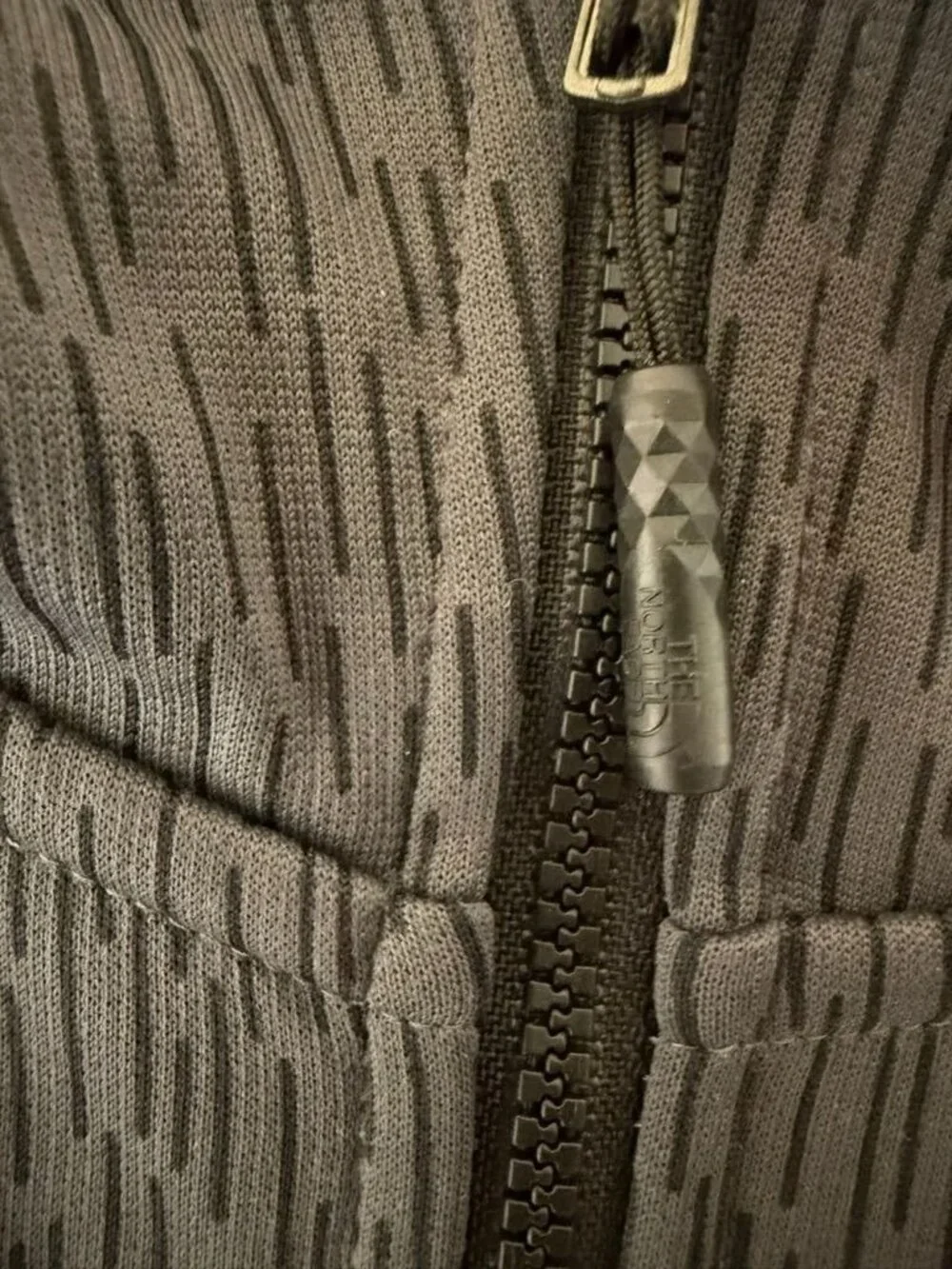 THE NORTH FACE Hoodie Mens XXL Gray Pattern Full Zip Fleece‎ Jacket Logo Outdoor